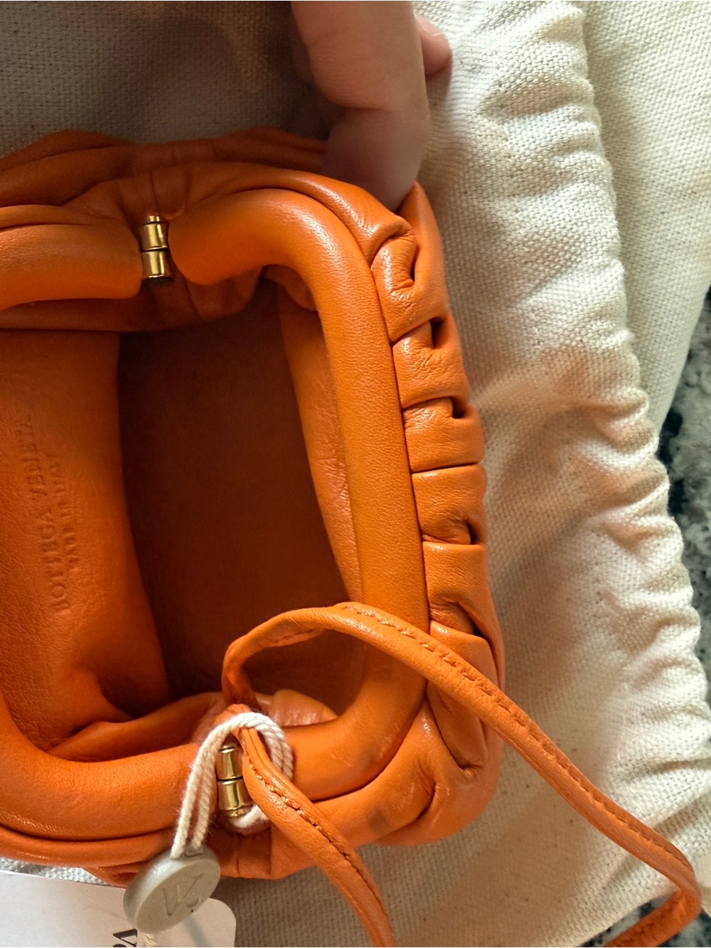 Bottega Veneta Orange Mini Clutch - Picture 3 of 5